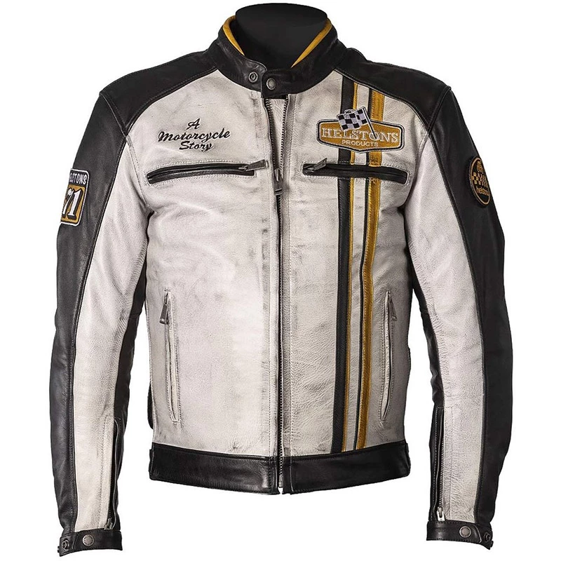 Coupon 🎁 Helstons Leather Jacket Indy Rag White Black 🌟 1 Coupon 🎁 Helstons Leather Jacket Indy Rag White Black 🌟