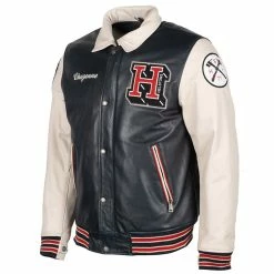 New โ Helstons Leather Jacket Cheyenne Rag Blue Beige ๐