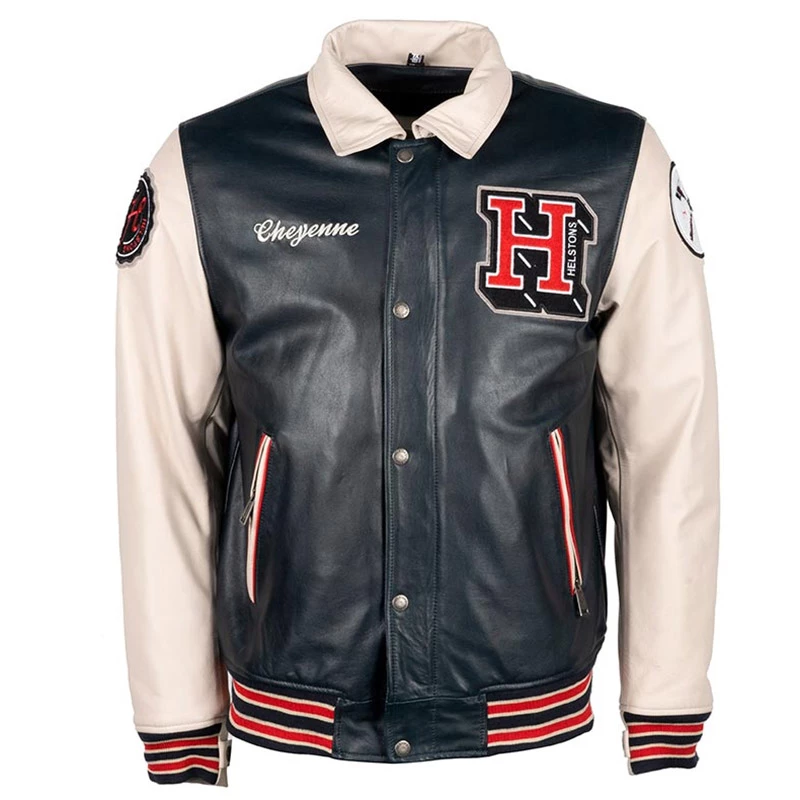 New ⌛ Helstons Leather Jacket Cheyenne Rag Blue Beige 👏 2 New ⌛ Helstons Leather Jacket Cheyenne Rag Blue Beige 👏 - Image 2