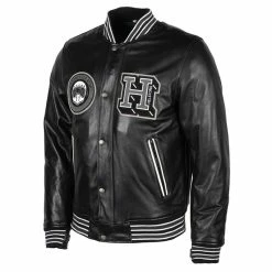 Brand new 🔥 Helstons Leather Jacket College Rag Black 🎉