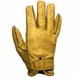 Wholesale 🎉 Summer Helstons Hiro Soft Leather Gloves Gold Black 👍