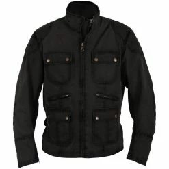 Best reviews of 🔔 Touring Helstons Hunt Coton Britwax Leather Jacket Black 😀