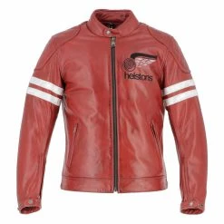 Coupon 💯 Helstons Jake Speed Leather Jacket Red 😍